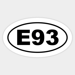 E93 3 Series Convertible Chassis Code Marathon Style Sticker